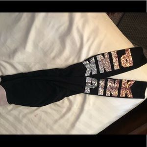 Pink sequined leggings